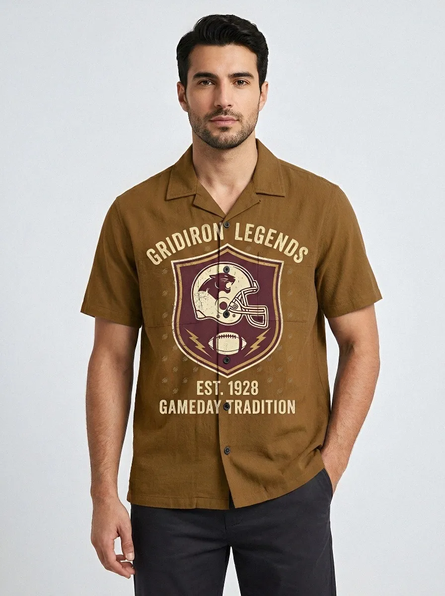 Men's Gridiron Legends Football Helmet Printed Shirt
