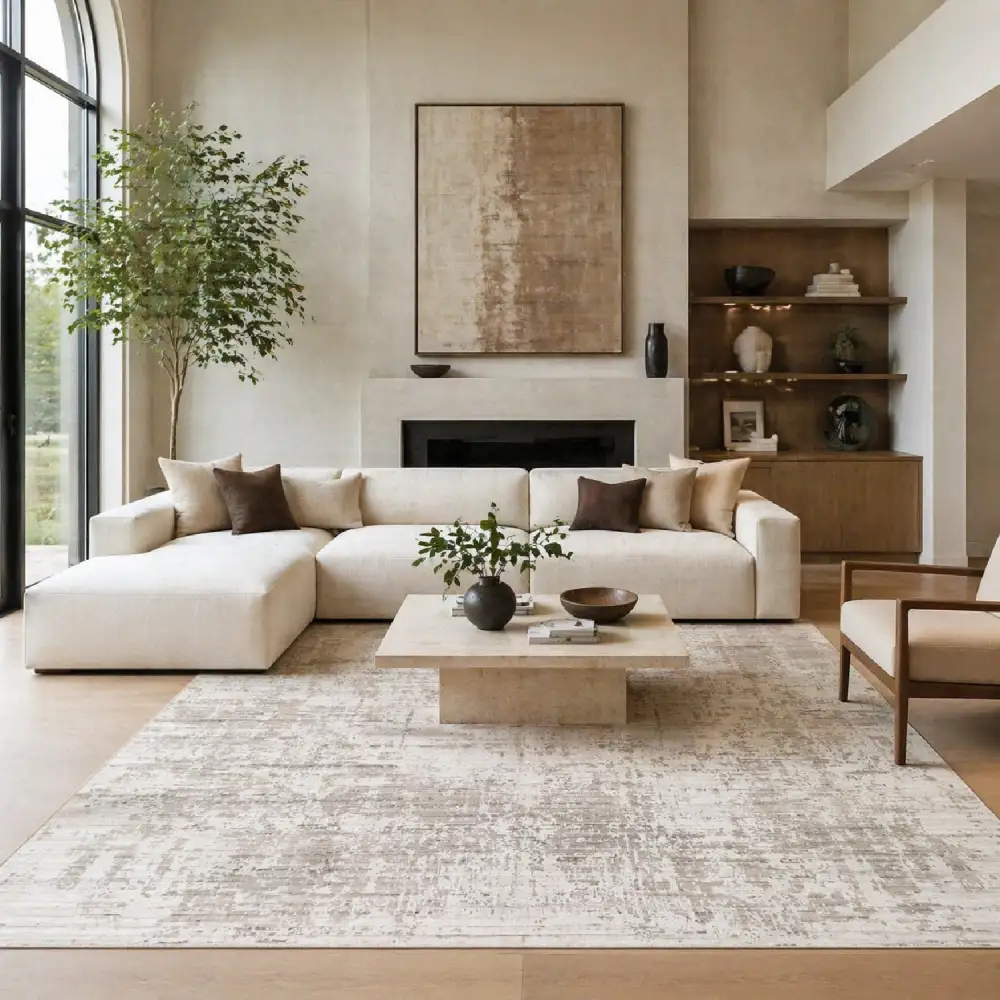 Hand-Knotted Viscose Blend Carpet