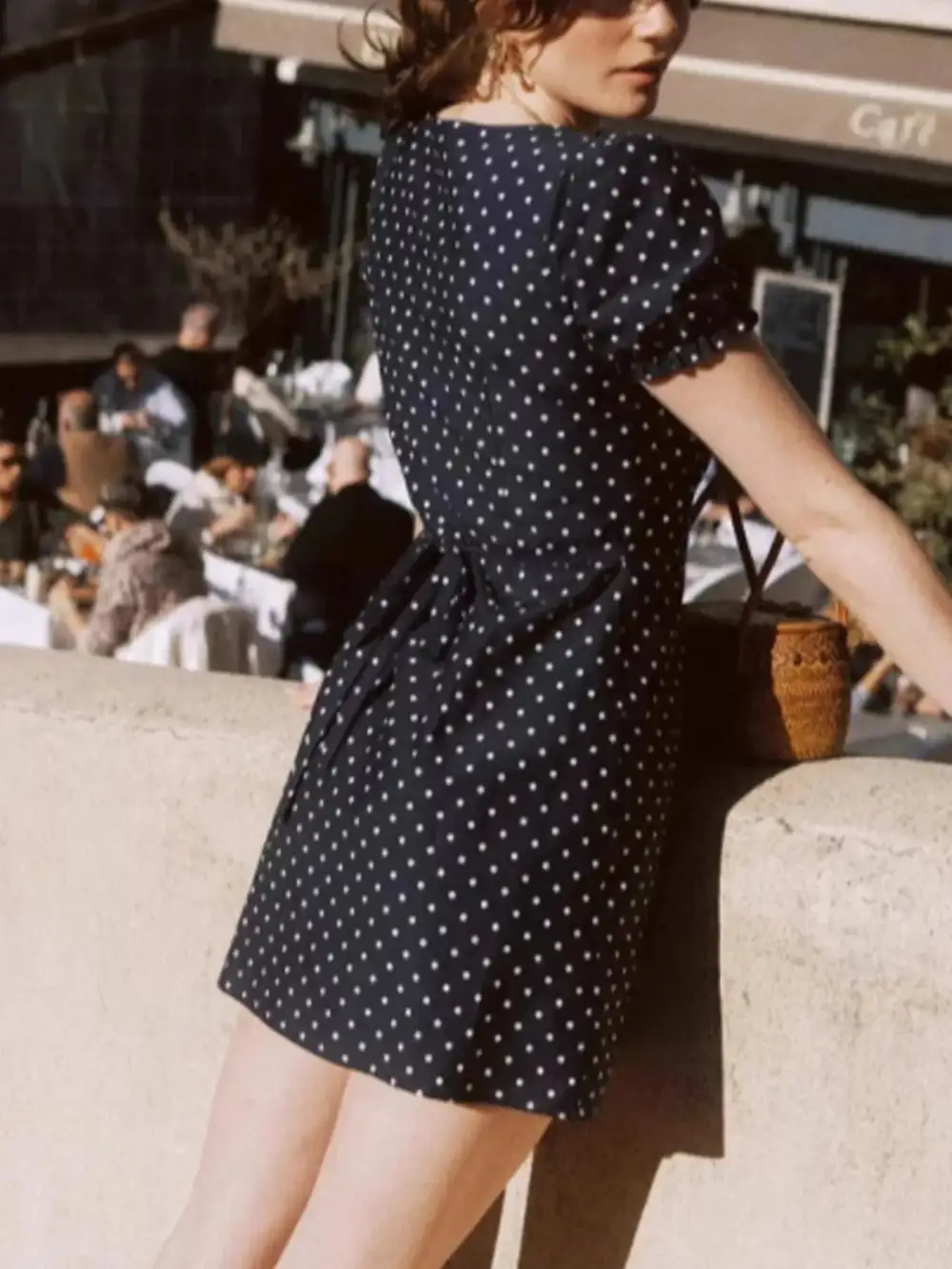 Polka Dot Puff Mini Dress