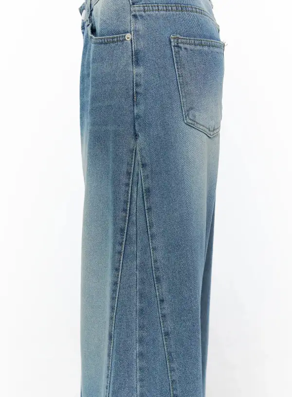 Seam Detail Wide Leg Jeans