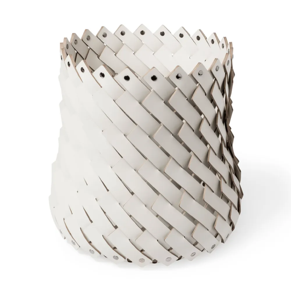Handwoven Leather Strips Basket