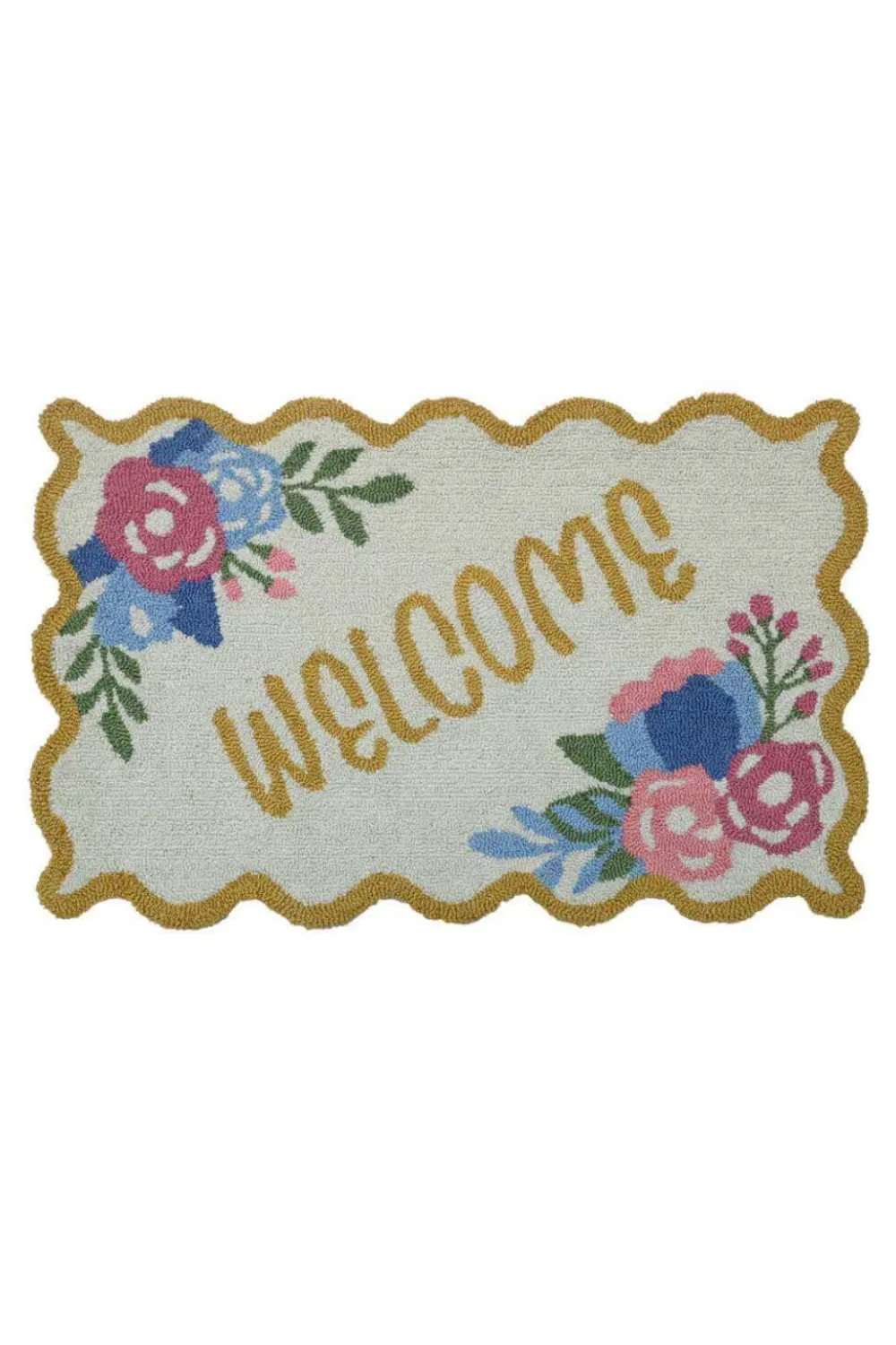 Everyday Bordered Welcome Motif PET Entryway Doormat