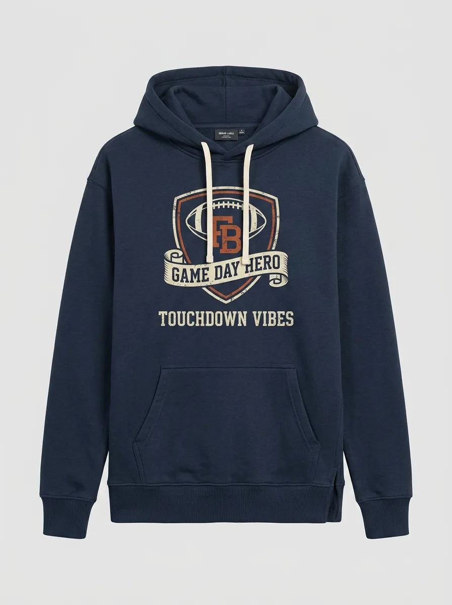 Football Graphic Casual Hoodie