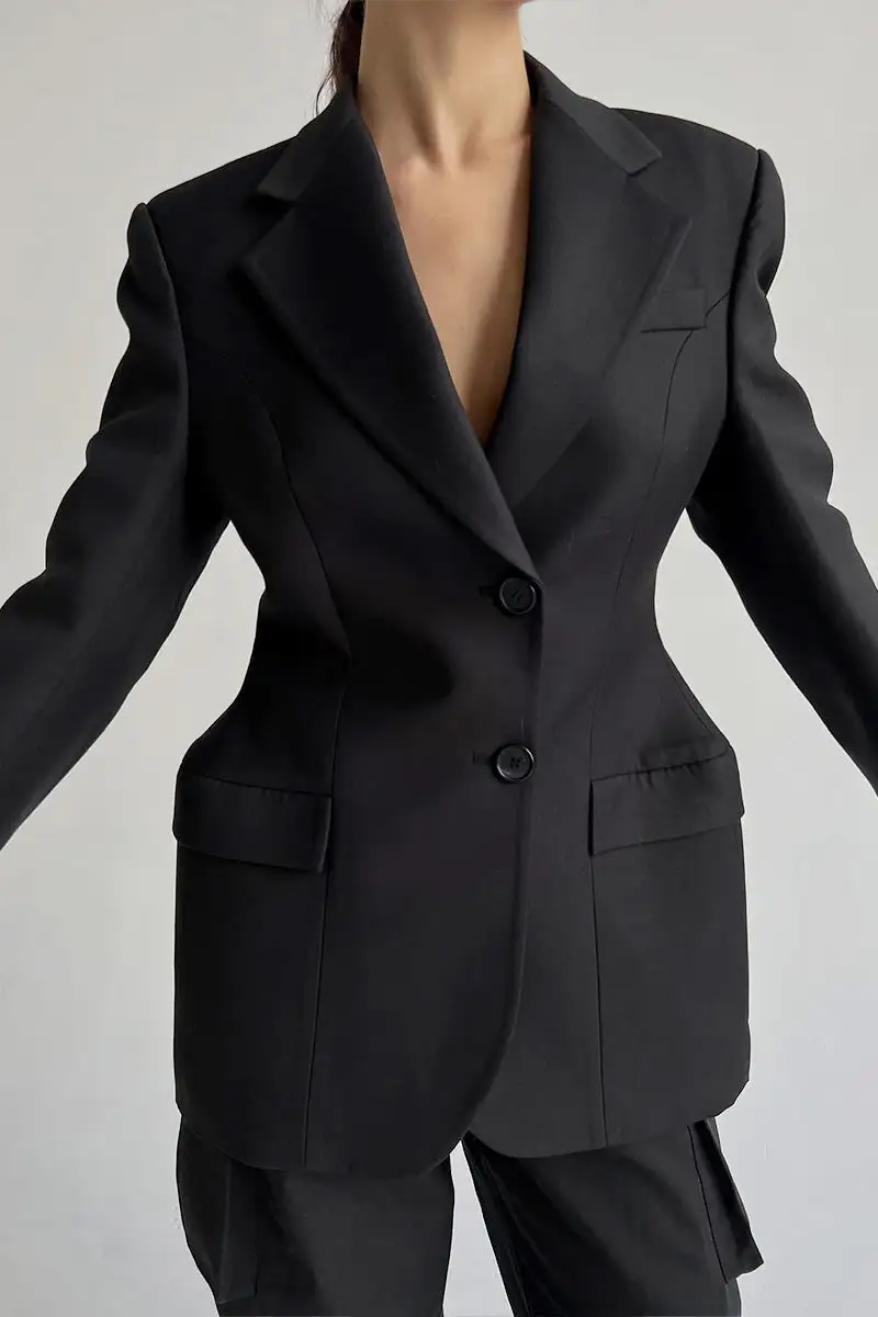 V-Neck Single-Breasted Lightweight Blazer