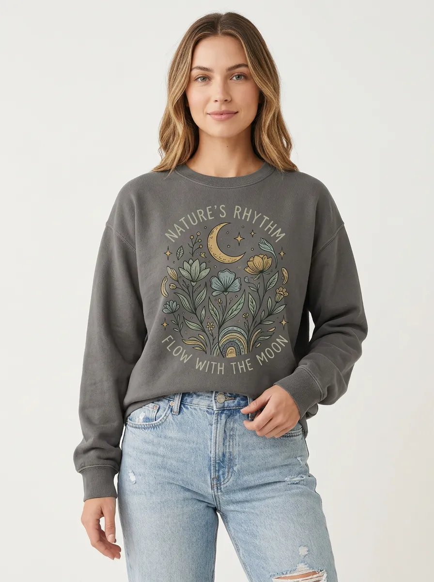 Nature Moon Floral Rhythm Sweatshirt