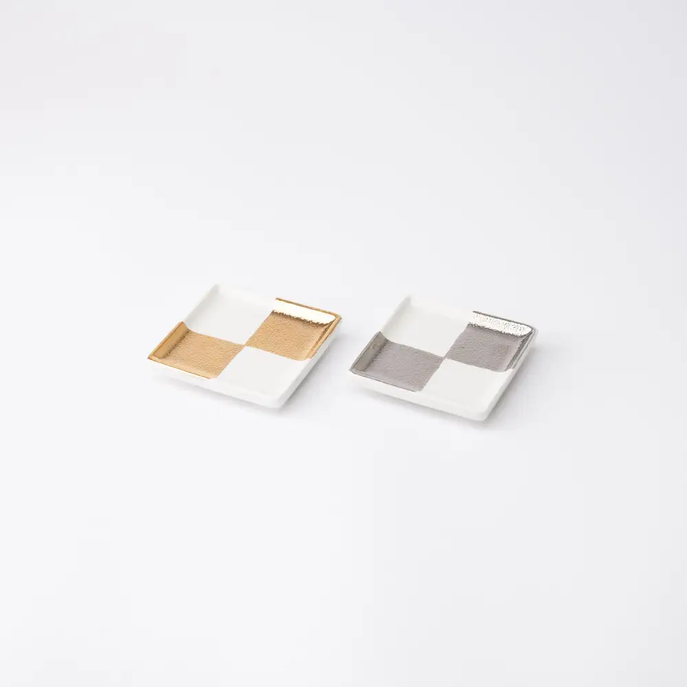 Checkered Square Sauce Plate