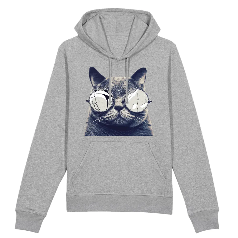 Glasses Cat Graphic Pullover Hoodie