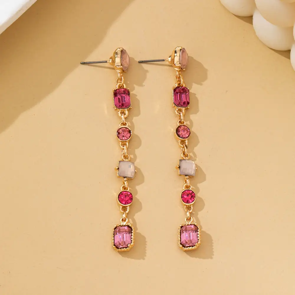 Rosy Ombre Geometric Crystal Linear