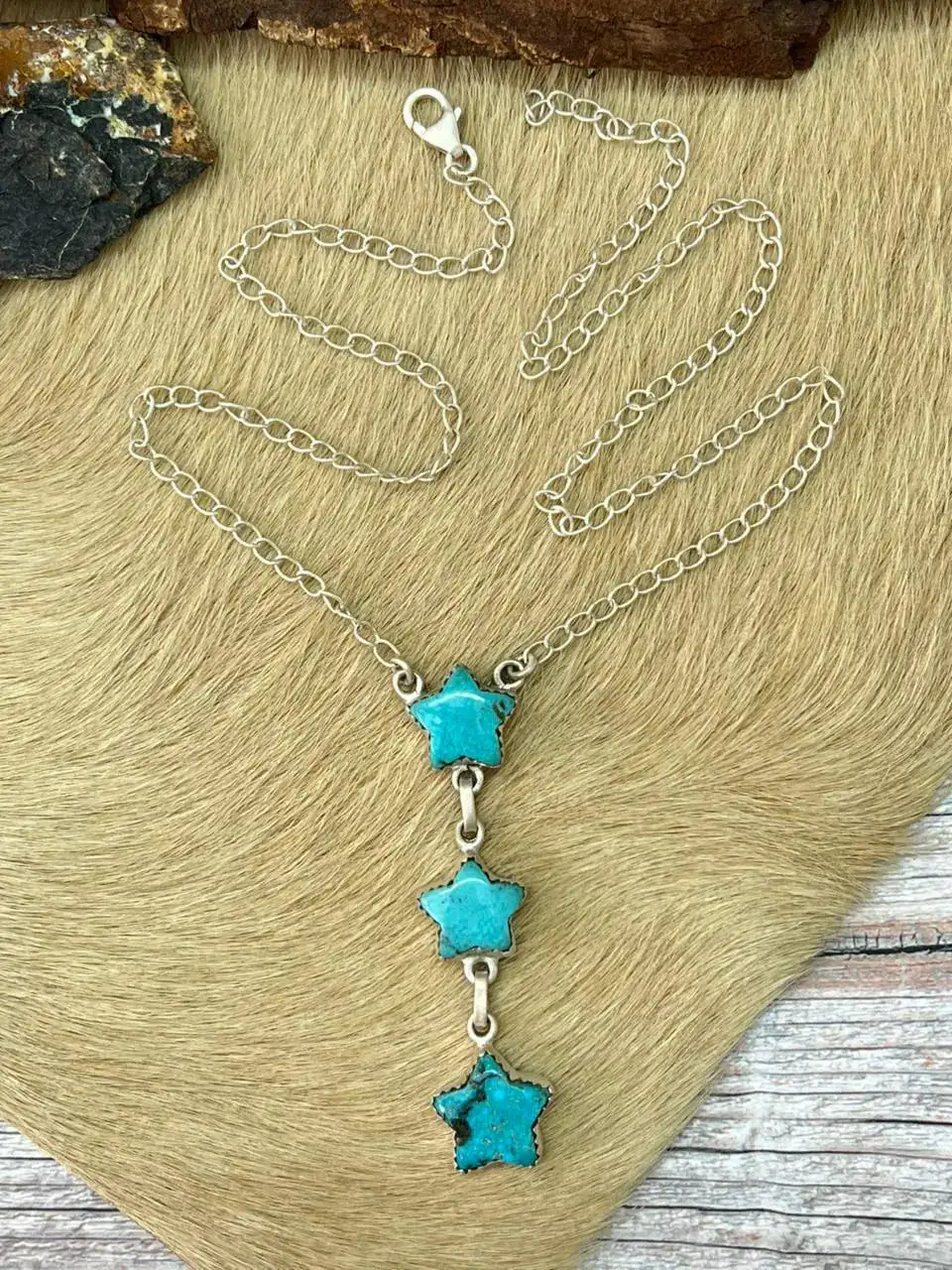 Star Drop Turquoise Sterling Silver Necklace