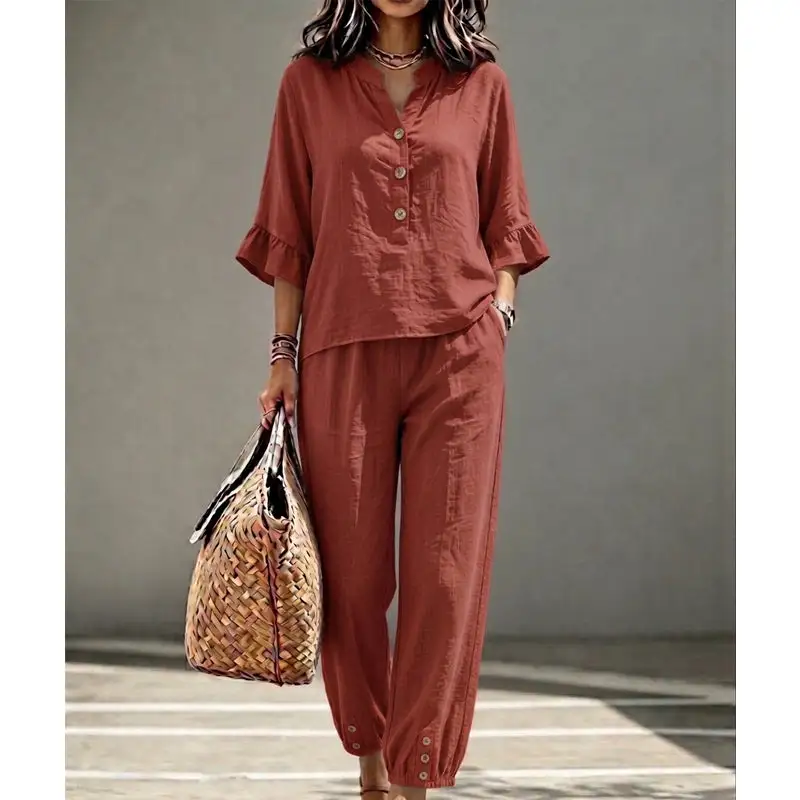 Women's Casual Top & Pants Two-Piece Set