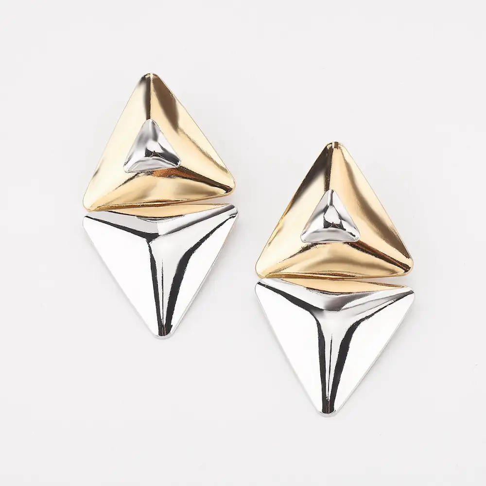 Layered Geometric Triangle Earrings