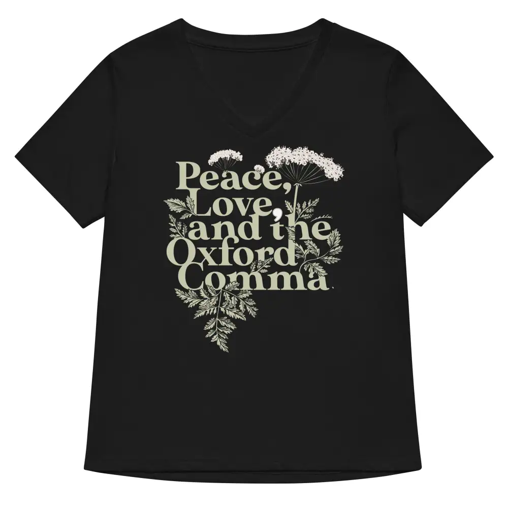 Oxford Comma V Neck Tee