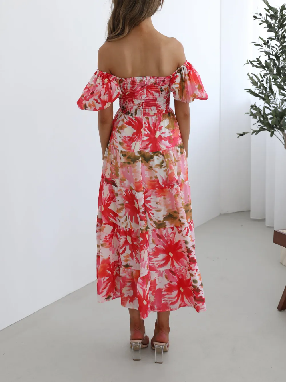 White Floral Casual Style Dress