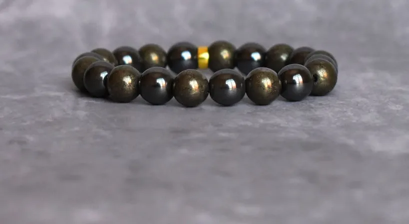 Capricorn Zodiac Pyrite Hematite Bead Bracelet