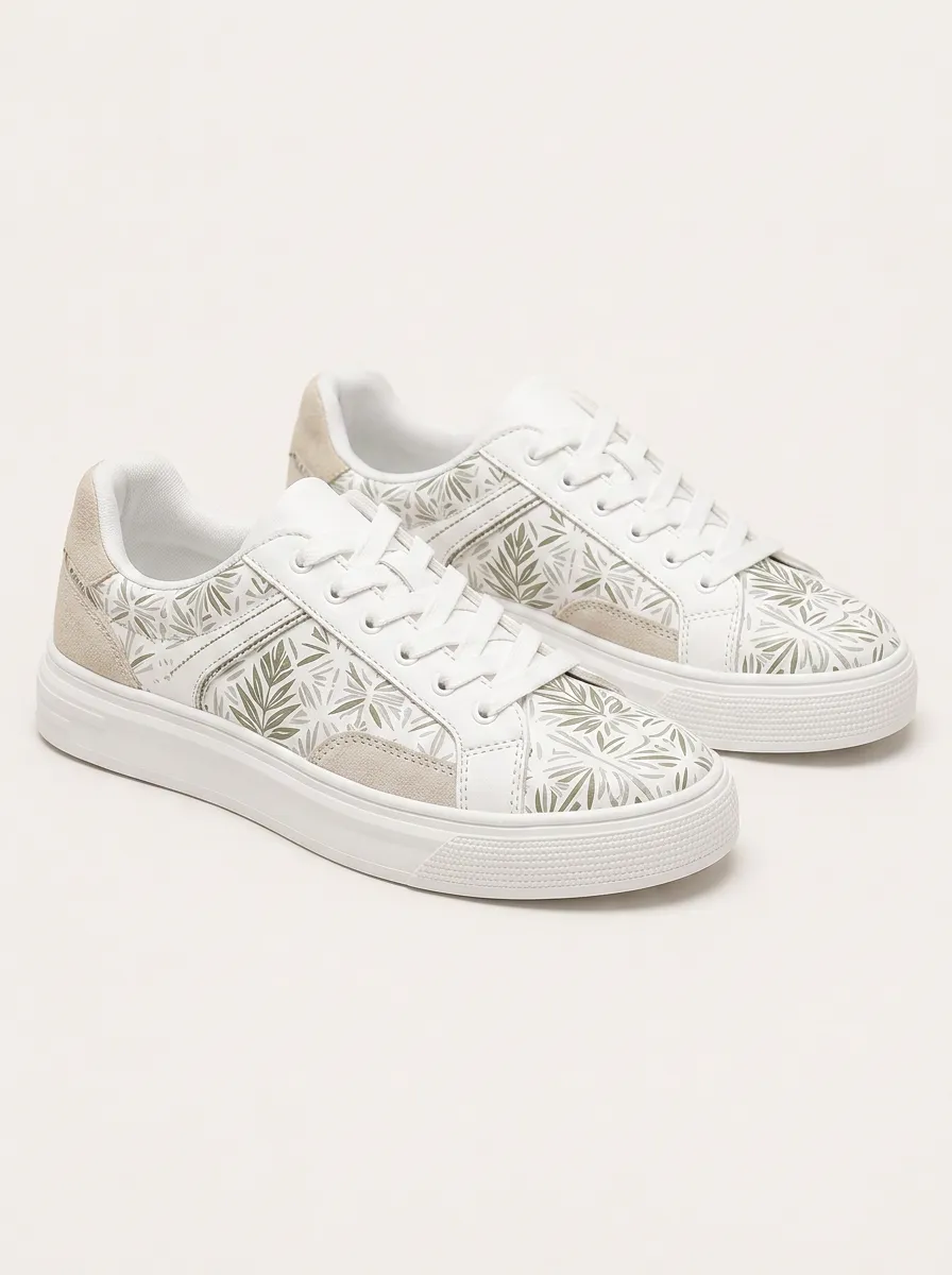 Men's Tropical Leaf Pattern Patterned Casual Skate Shoes
