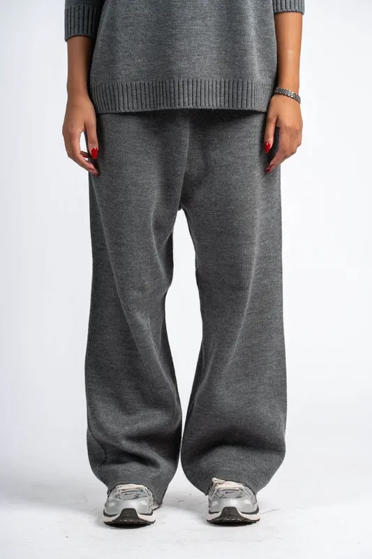 Dark Grey Relaxed Knit Lounge Pants