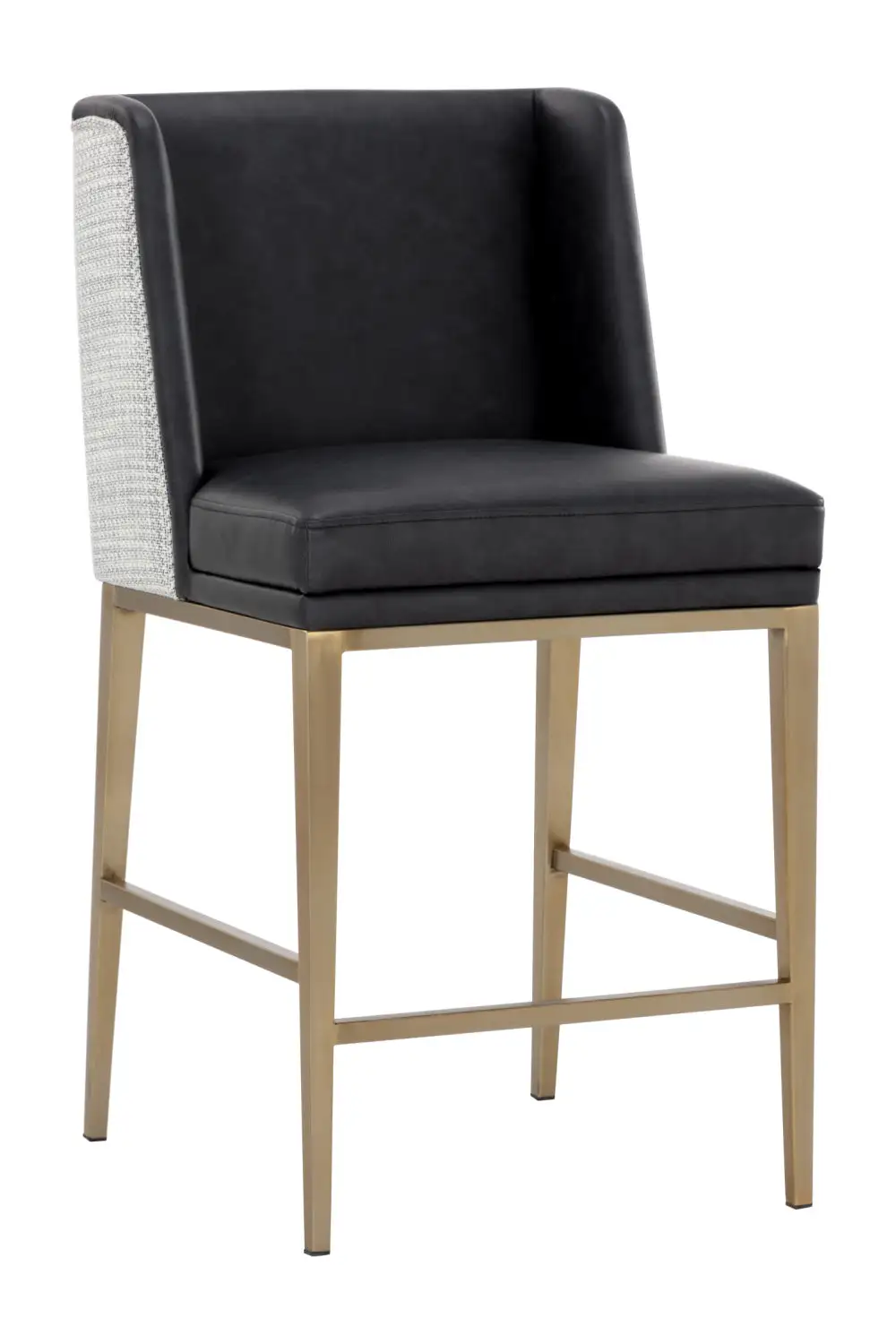 Sculptural Leather Counter Stool