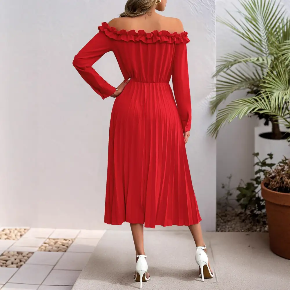 Women's Layered Pleated Bridal Dress
