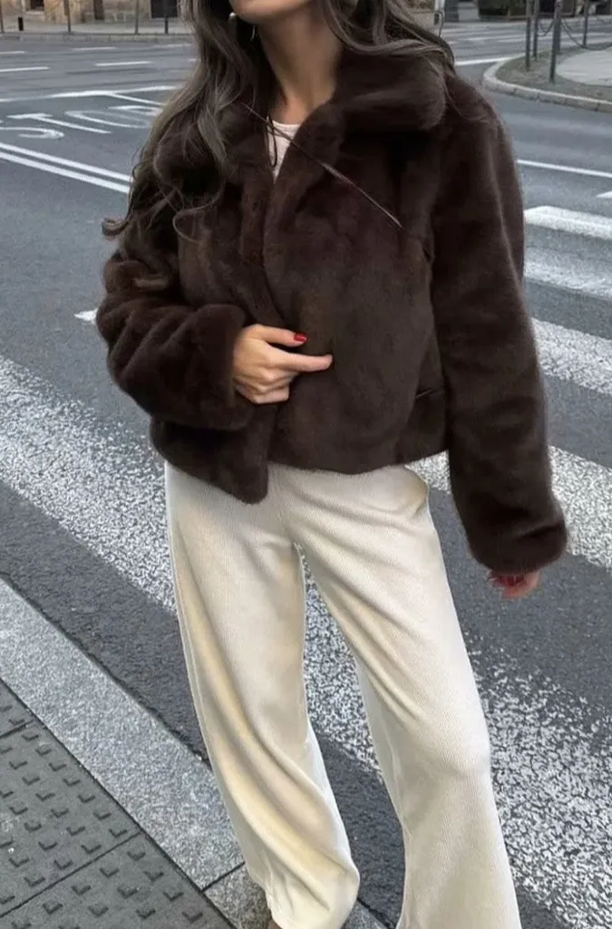 Plush Cropped Classic Jacket
