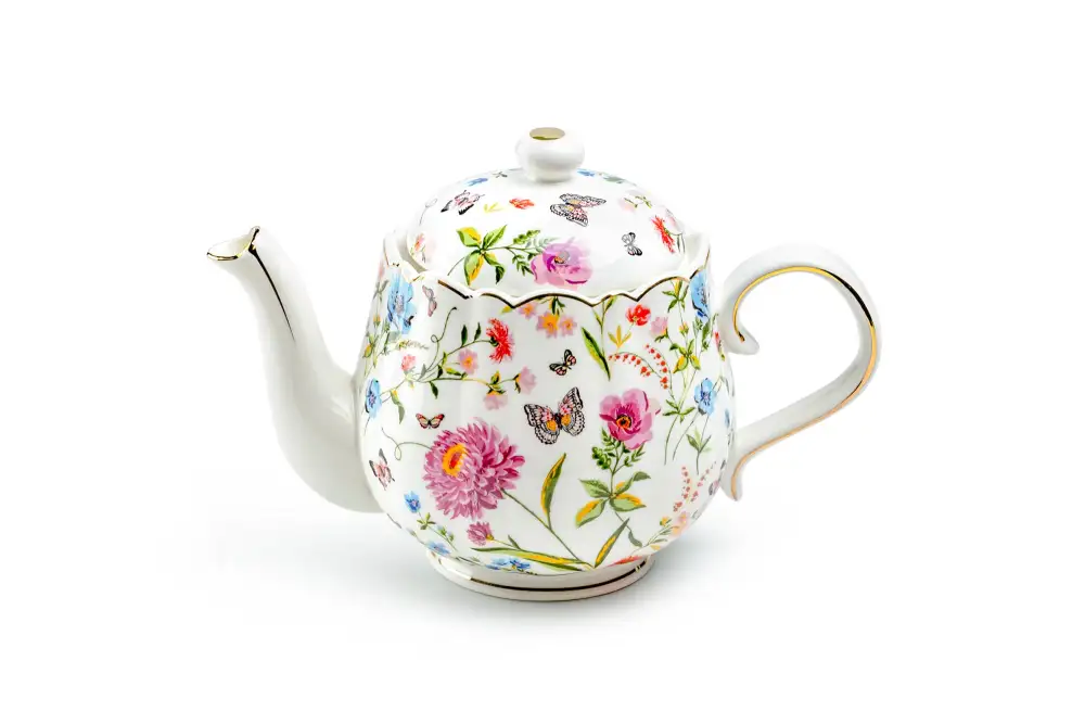 Butterfly Garden Porcelain Teapot