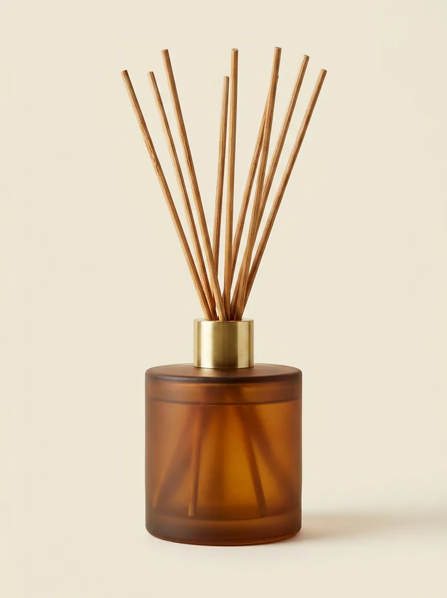 Home Fragrance Reed Diffuser Set Amber Style Glass Bottle