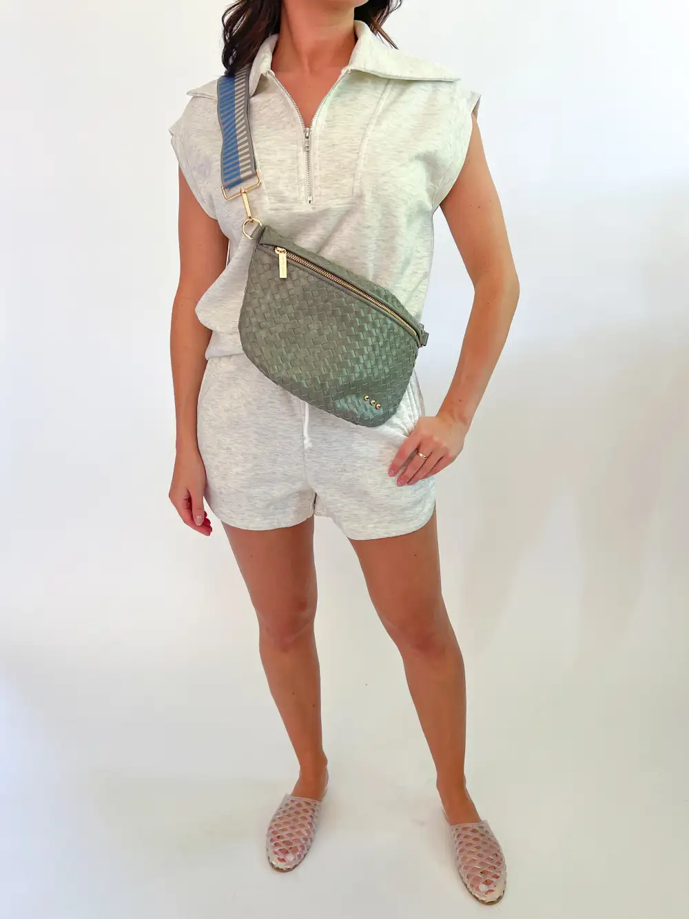 Fleece Cropped Top And Shorts Set