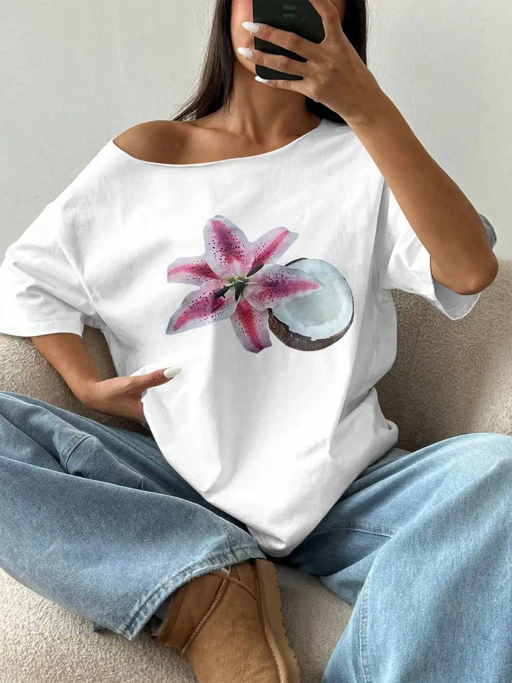 Women White Oversized Fit T-Shirt