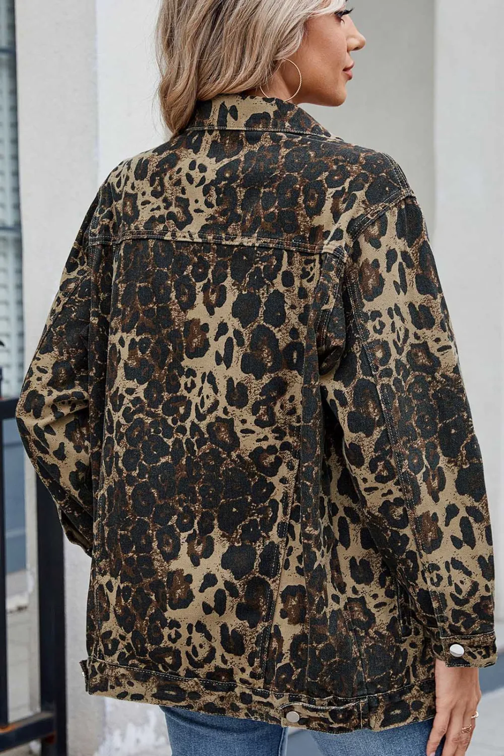 Leopard-Print Denim Jacket