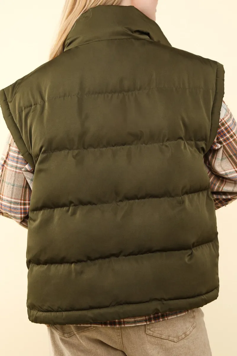 High Neck Layering Puffer Vest