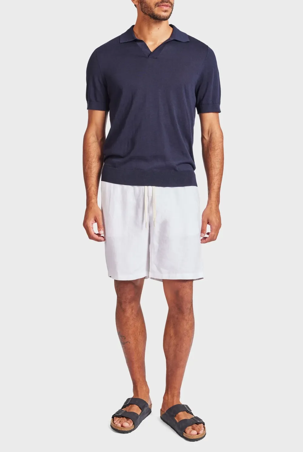 Relaxed Tapered Linen Blend Casual Lounge Shorts