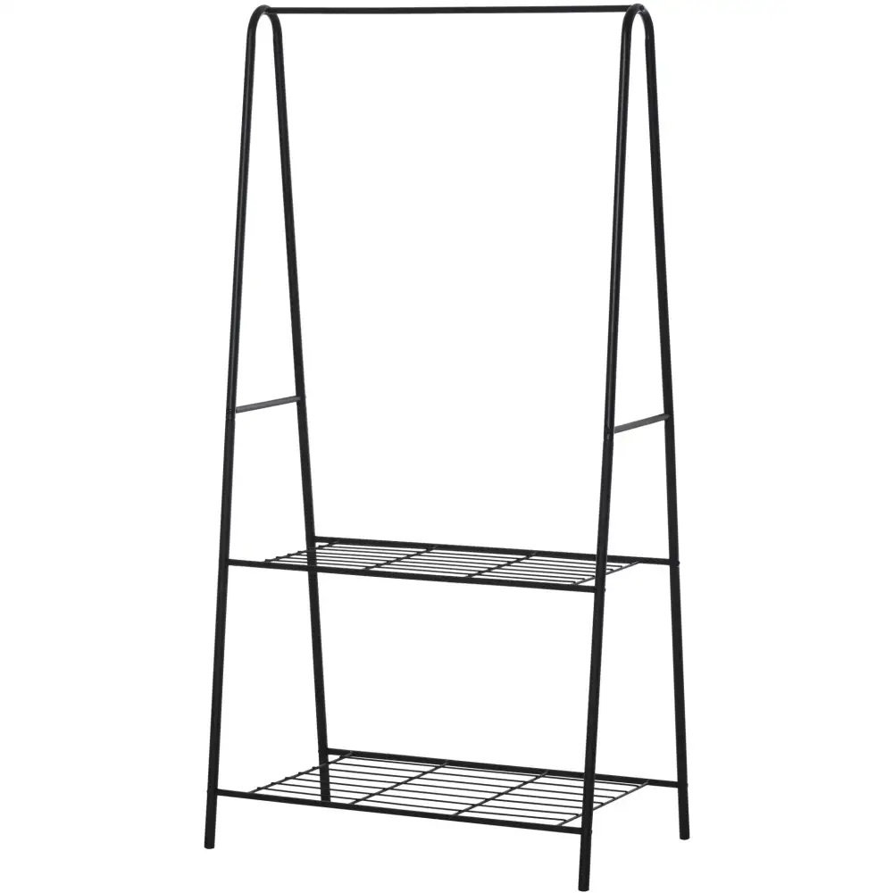 Freestanding Clothes Rail With Open Shelves
