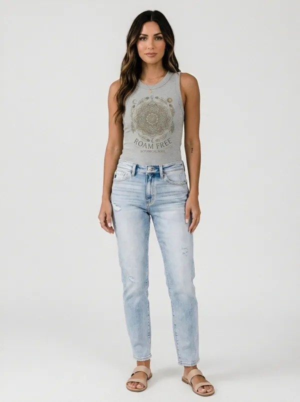 Women's Boho Mandala Roam Free Botanical Printed Tank Top