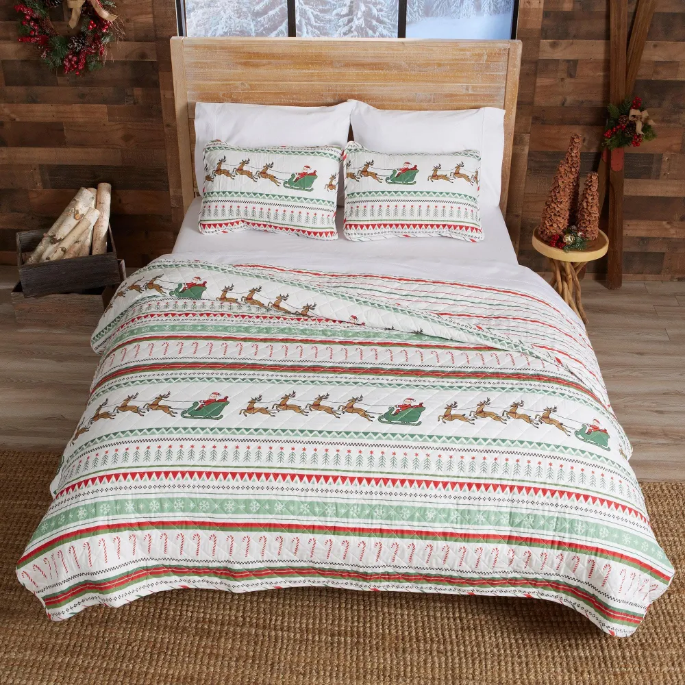 Reversible Cotton Quilt Set