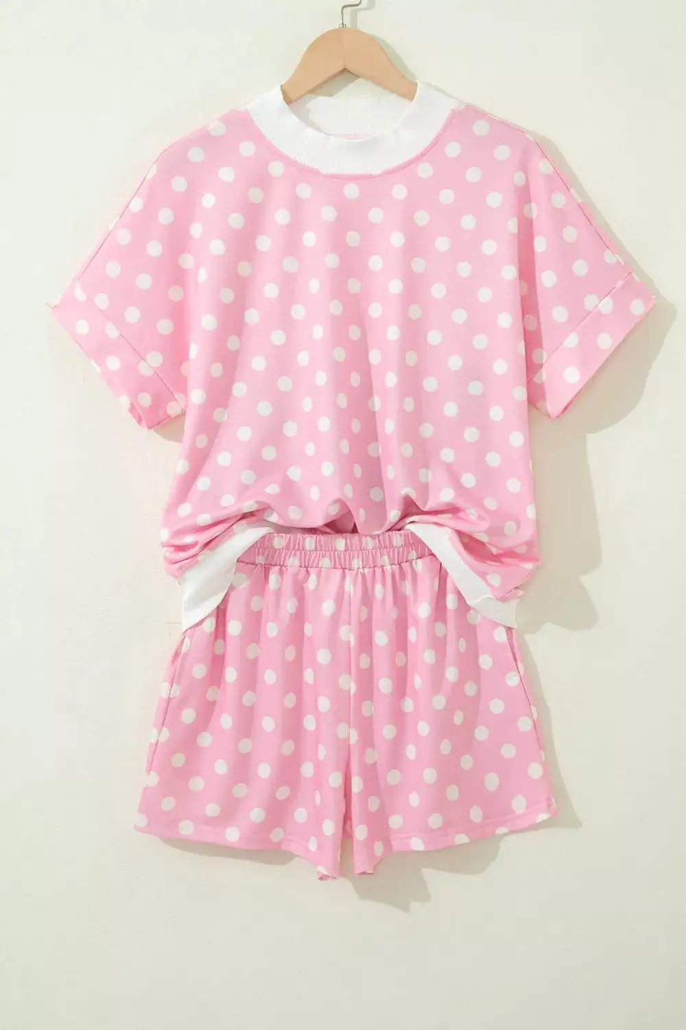 Refined Refined Polka-Dot Top and Shorts Matching Set