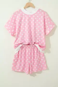 Refined Refined Polka-Dot Top and Shorts Matching Set