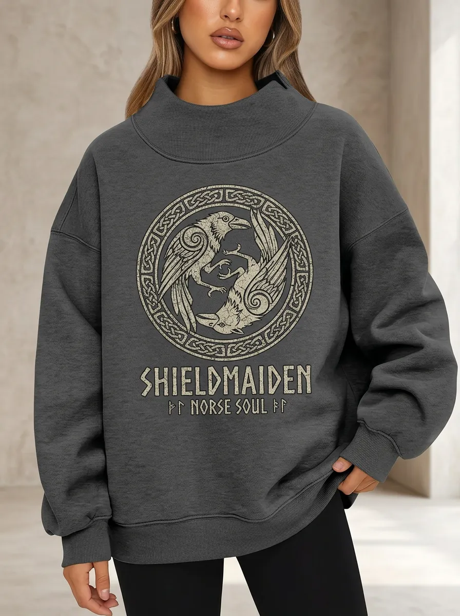 Viking Shieldmaiden Raven Sweatshirt