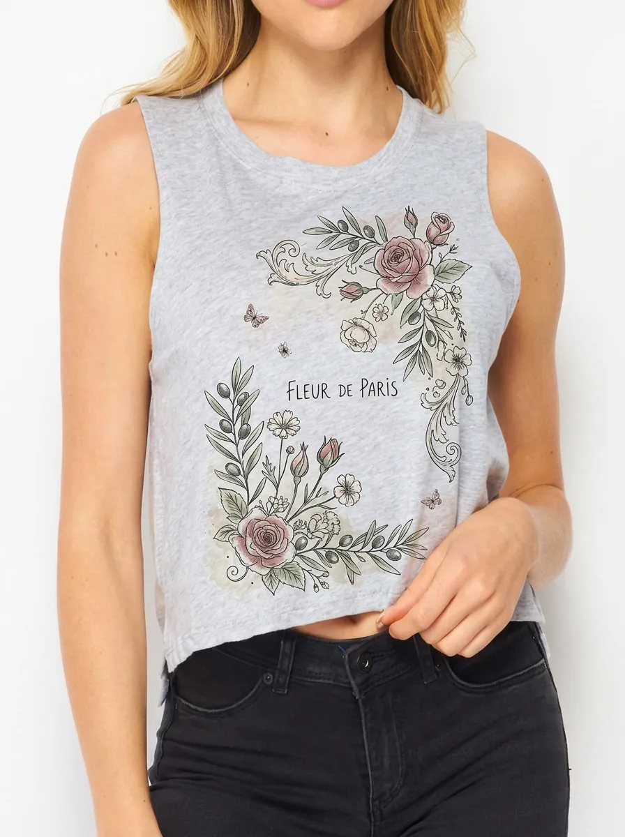 Women's Paris Floral Fleur de Paris Printed Tank Top