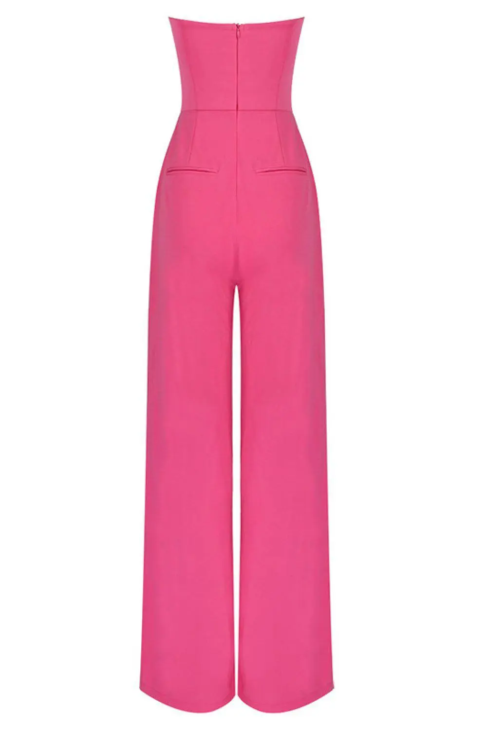 Strapless High Waisted Wide Leg Jumpsuit