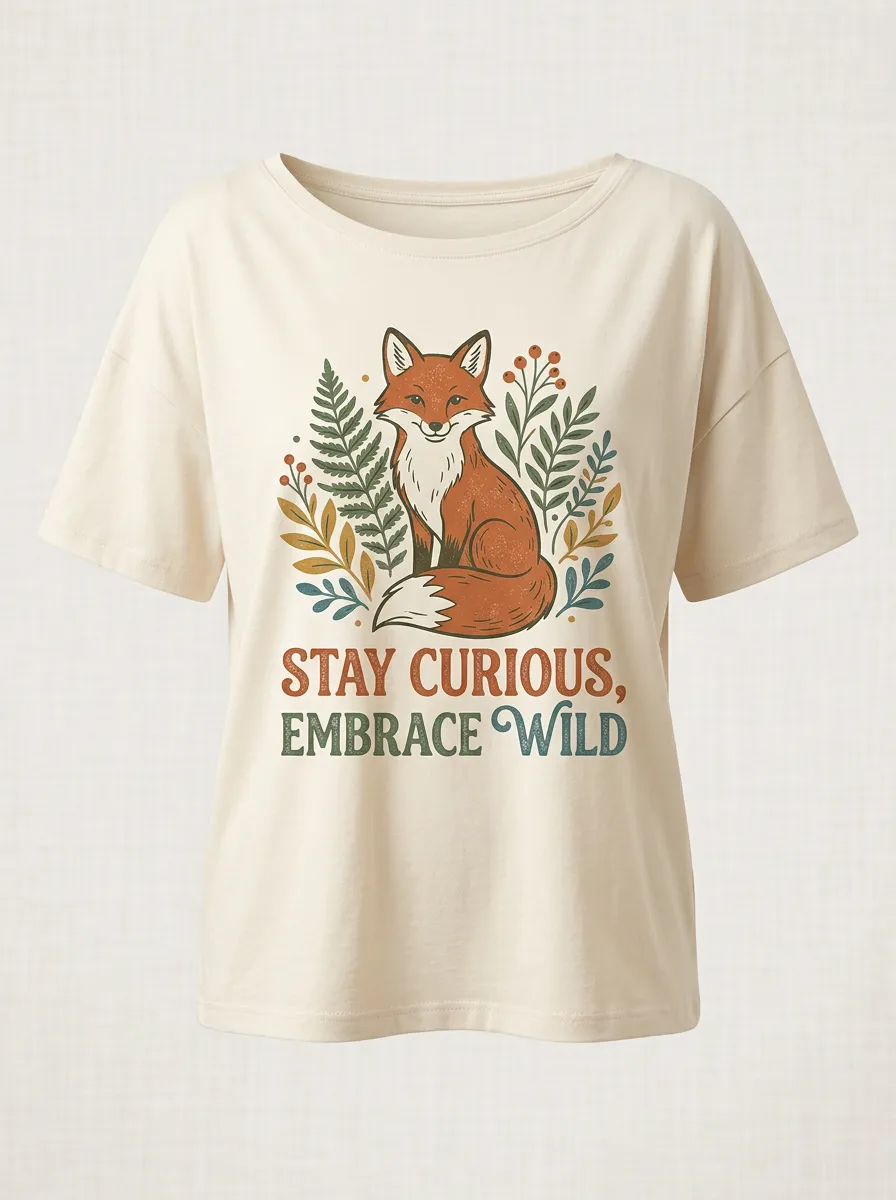 Nature Lover Fox Stay Curious Embrace Wild T-Shirt