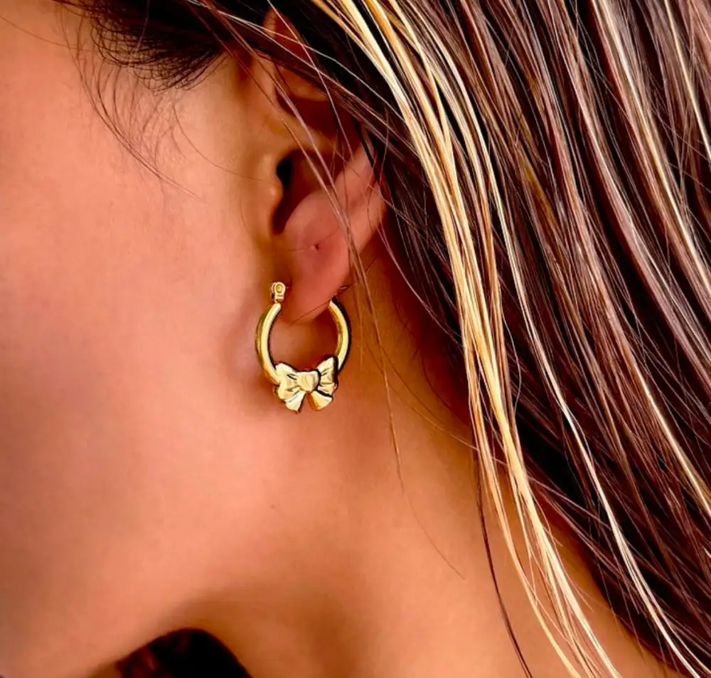 Bow Hoop Earrings