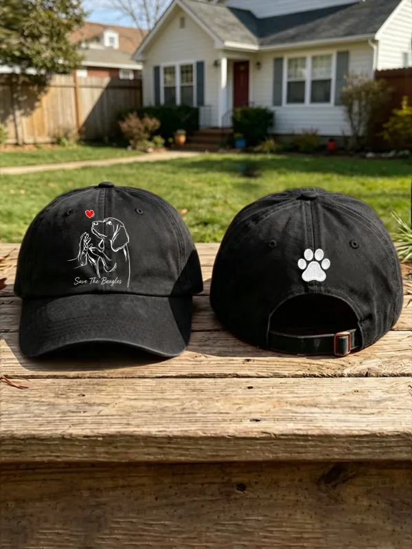 Unisex Save The Beagles Print Casual Hat