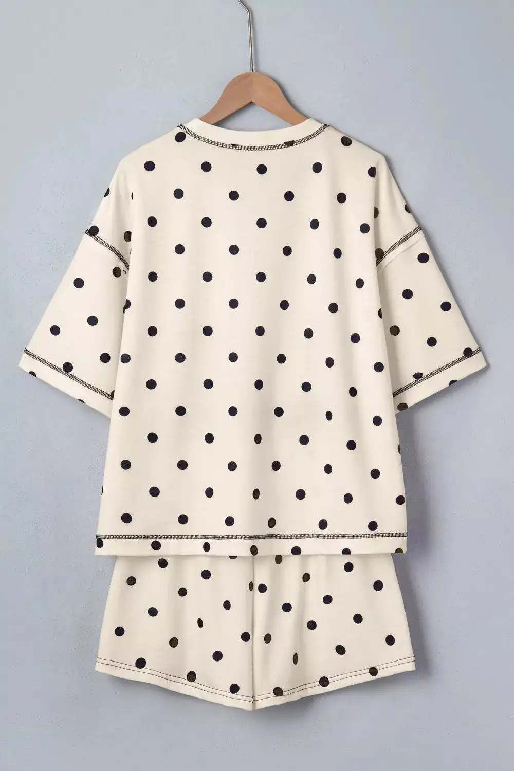Exposed Seam Detail Polka Dot Loose Tee