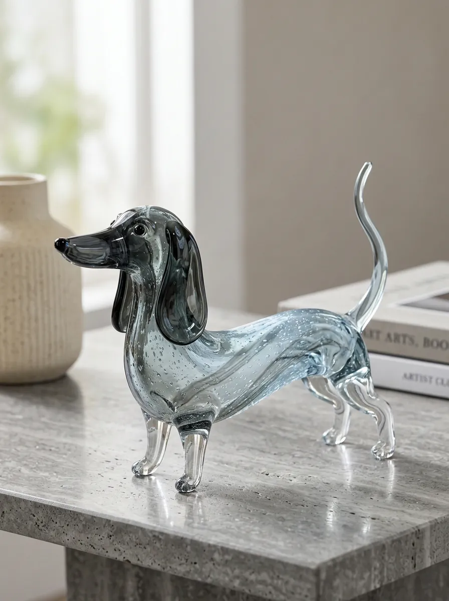 Bubble Accent Dachshund Glass Ornament