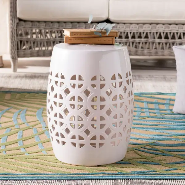 Openwork Ceramic Garden Stool