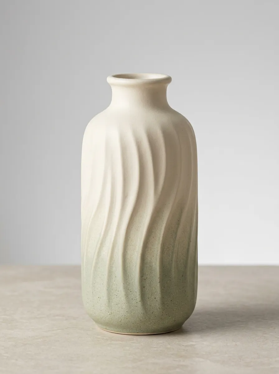 Minimalist Wavy Texture Ombré Printed Table Vase