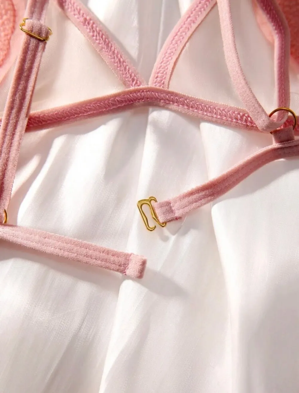 Heart Embroidered Lace Lingerie Set