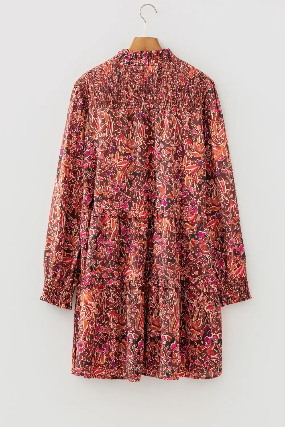 Floral Printed High Neck Mini Dress