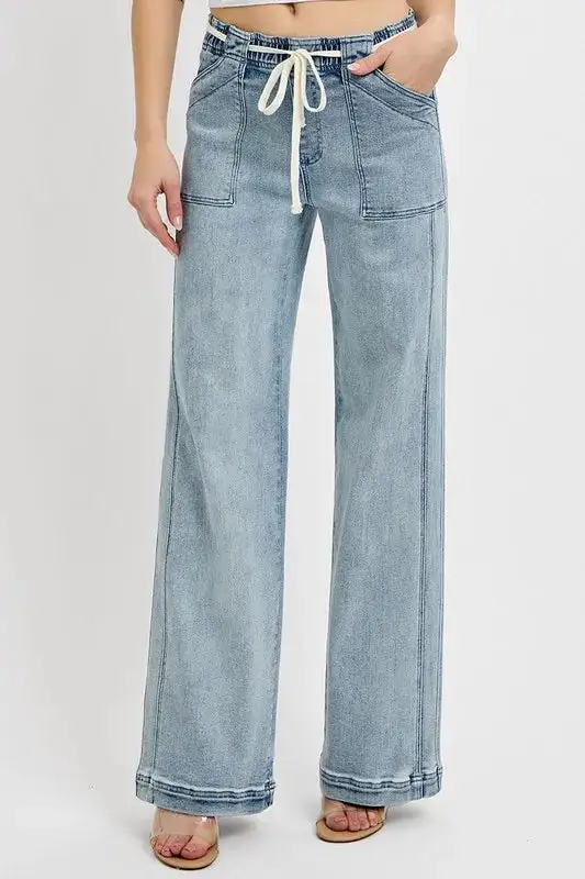 Full Size Straight Leg Jeans With Pockets Plus Size