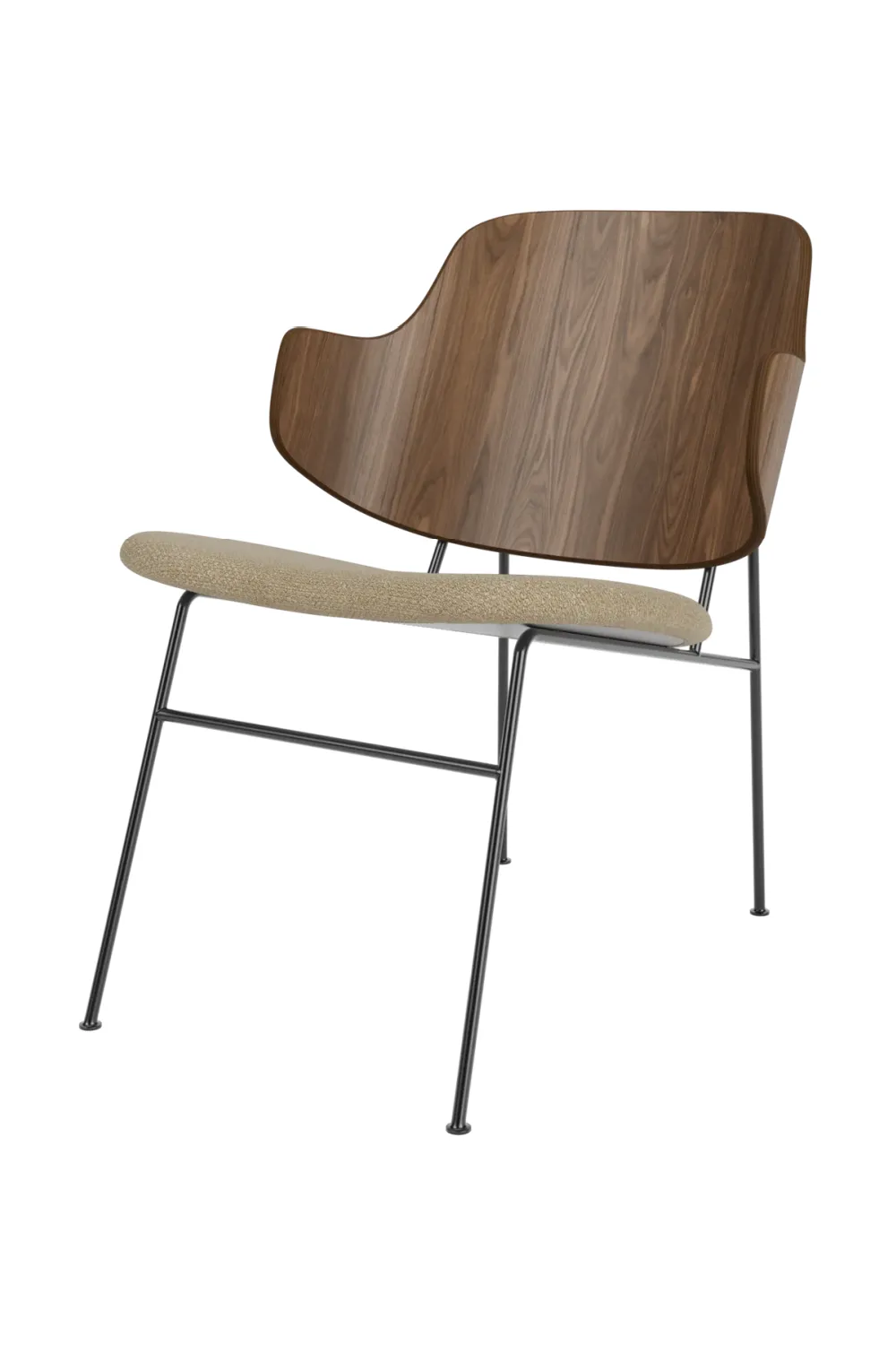 Curved Upholstered Lounge Chair