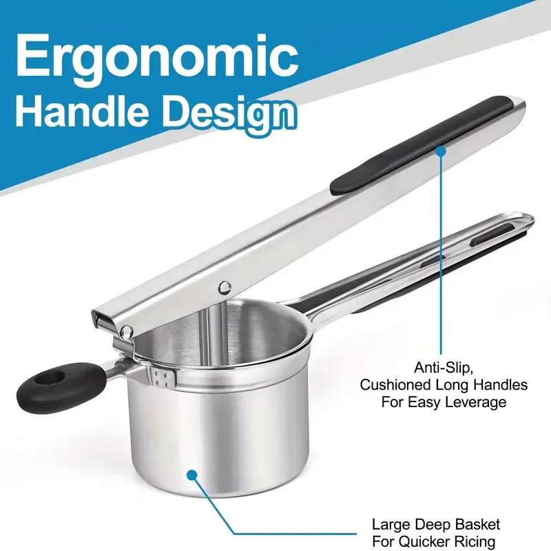 Heavy Duty Stainless Steel Potato Ricer & Masher